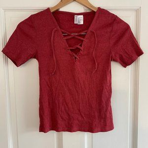 H and M Divided Red Top